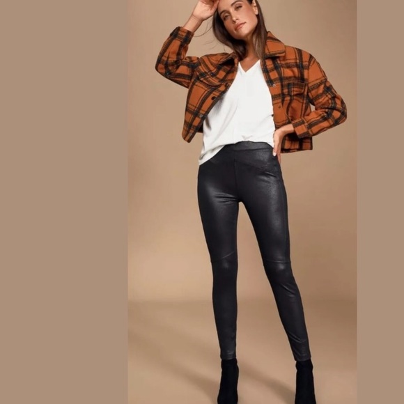 🆕 FREE PEOPLE Midnight Vegan Suede Skinny Pants - Picture 2 of 11